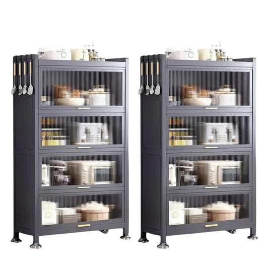 Armario FlexHome de acero negro grafito con puertas de vidrio