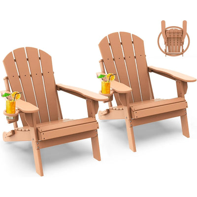 Sillas Adirondack plegables color marrón tipo madera